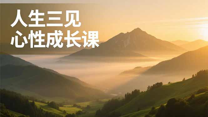 人生三见心性成长课，见天地众生自己，搞透人性安顿身心，活出清晰自我，内在富足无价-御文网