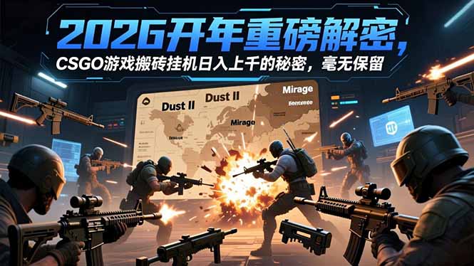 2026开年重磅解密，CSGO游戏搬砖挂机日入上千的秘密，毫无保留-御文网