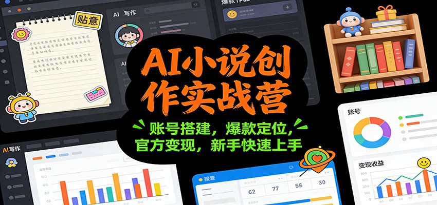 AI小说创作实战营：账号搭建，爆款定位，官方变现，新手快速上手-御文网