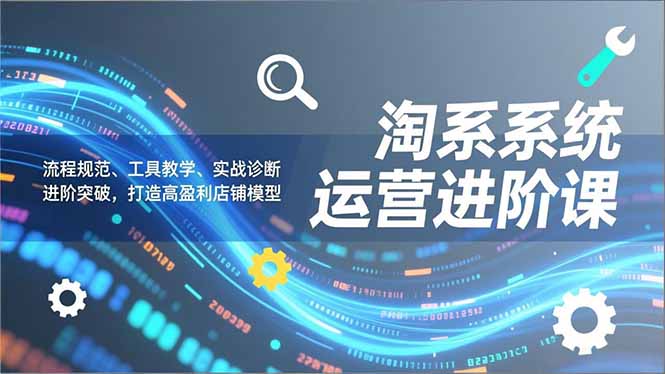 淘系系统运营进阶课2.0，流程规范、工具教学、实战诊断，进阶突破，打造高盈利店铺模型-御文网