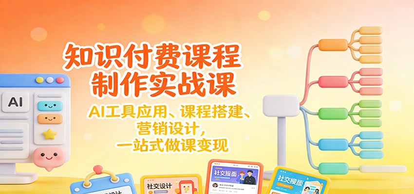 知识付费课程制作实战课：AI工具应用 、课程搭建、营销设计，一站式做课变现-御文网