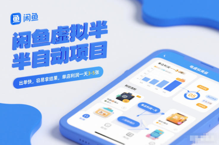闲鱼虚拟半自动项目，出单快，容易拿结果，单店利润一天3-5张-御文网