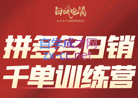 白凤电商·拼多多日销千单训练营(更新12月)-御文网