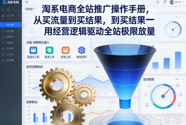 淘系电商全站推广操作手册，从买流量到买结果一用经营逻辑驱动全站极限放量-御文网