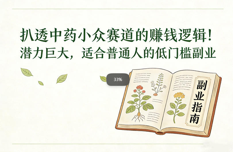 扒透中药小众赛道的賺米逻辑，潜力巨大，适合普通人的低门槛副业-御文网