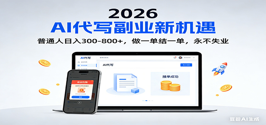 2026 副业首选！AI 代写日入 300-800，普通人0门槛，做一单结一单！-御文网