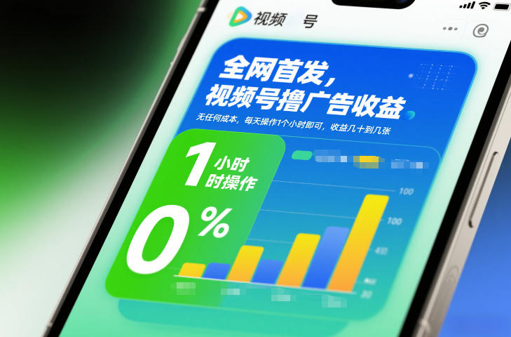 全网首发，视频号撸广告收益，无任何成本，每天操作1个小时即可，收益几十到几张-御文网