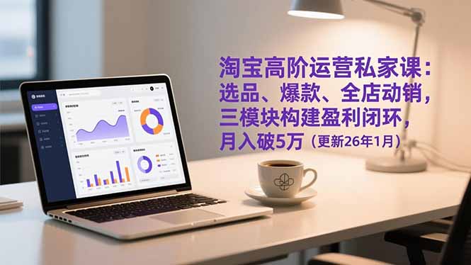 淘宝高阶运营私家课：选品、爆款、全店动销，三模块构建盈利闭环，月入破5万(更新26年1月-御文网