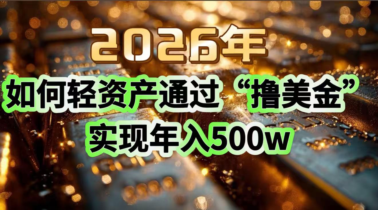 2026年如何轻资产通过“撸美金”实现年入500w-御文网