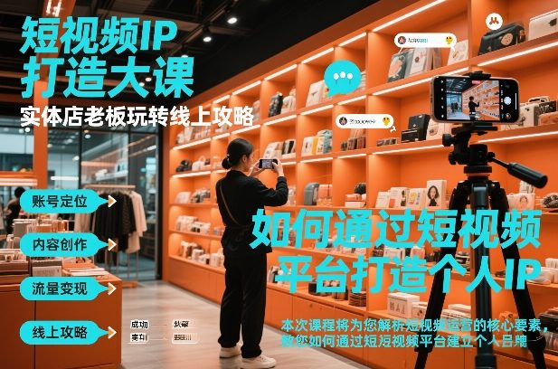 短视频ip打造大课，实体店老板玩转线上攻略-御文网
