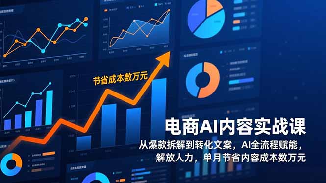 电商AI内容实战课，从爆款拆解到转化文案，AI全流程赋能，解放人力，单月节省内容成本数万元-御文网