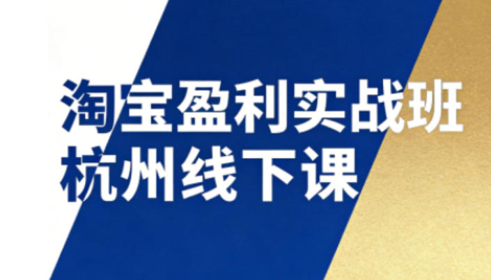 淘宝盈利实战班杭州线下课12月26-28日(音频+字幕)，帮你掌握SOP流程+12门核心技术-御文网