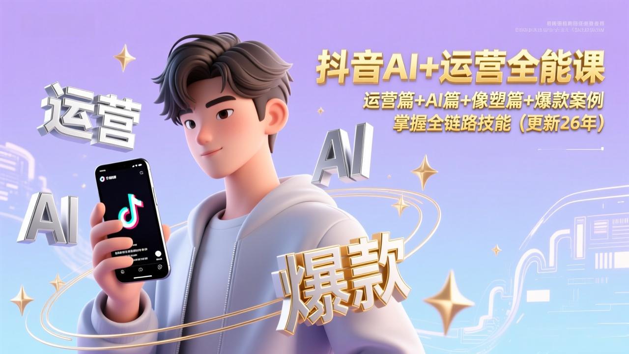 抖音AI+运营全能课，运营篇+AI篇+像塑篇+爆款案例，掌握全链路技能(更新26年-御文网