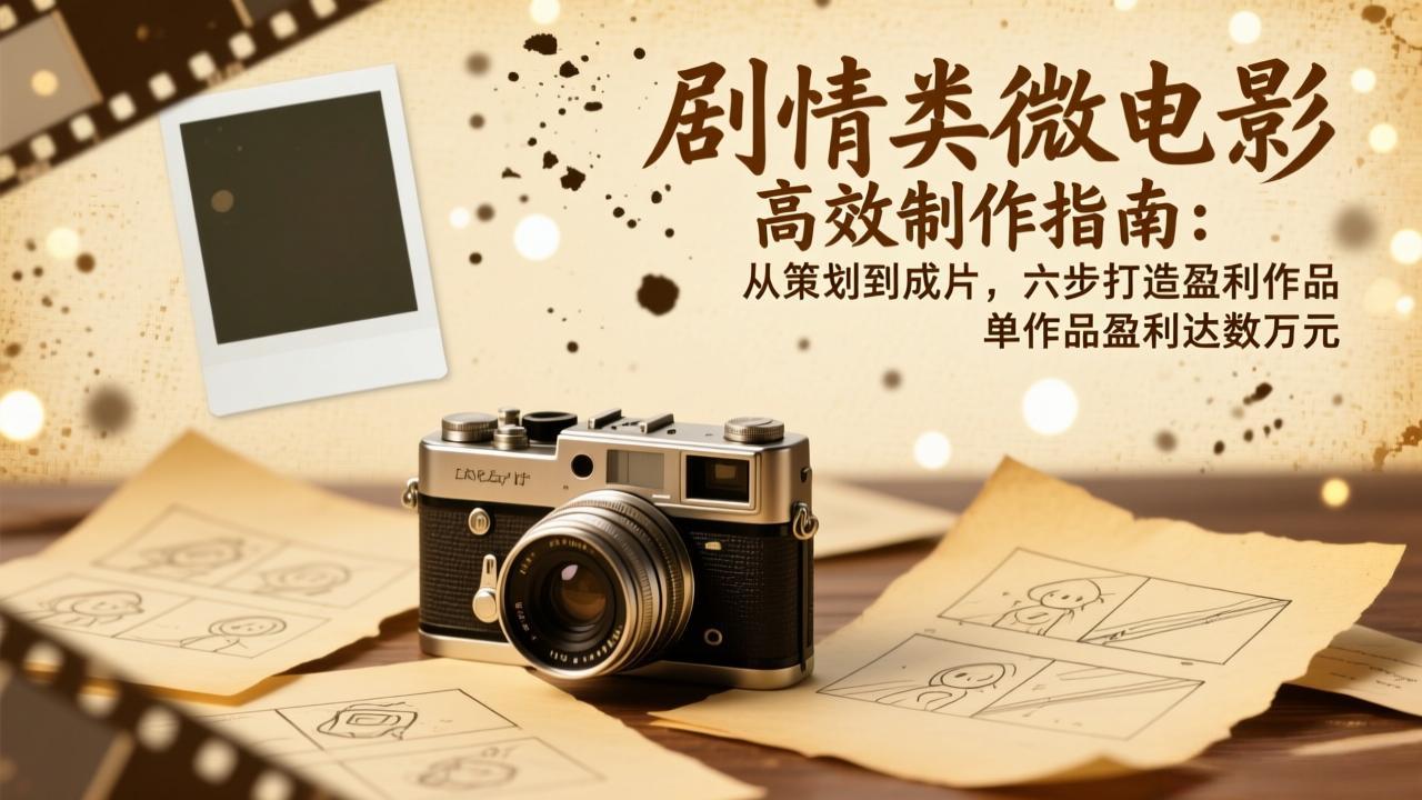 剧情类微电影高效制作指南：从策划到成片，六步打造盈利作品，单作品盈利达数万元-御文网