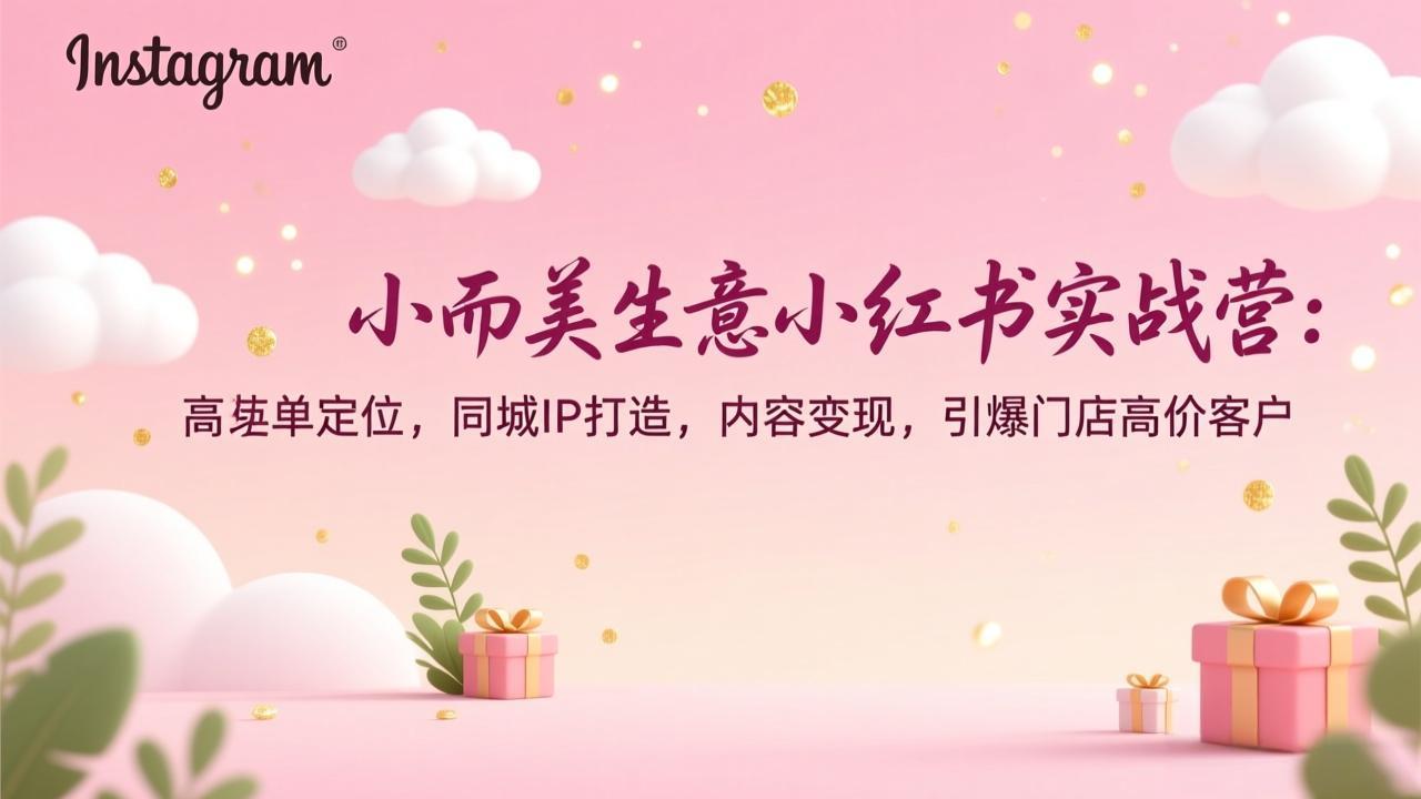 小而美生意小红书实战营：高客单定位，同城IP打造，内容变现，引爆门店高价客户-御文网