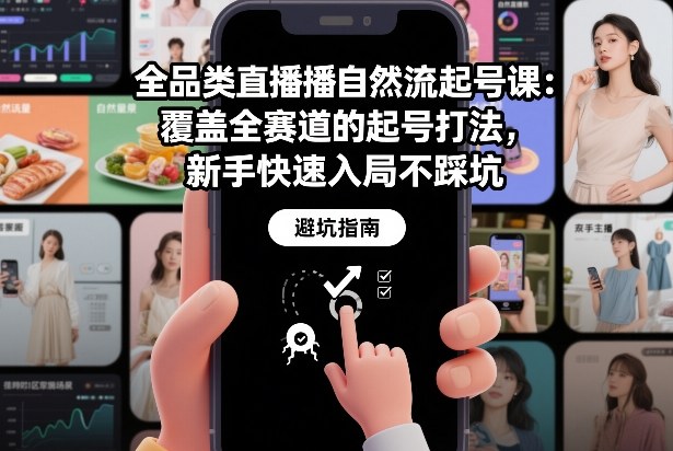 全品类直播自然流起号课：覆盖全赛道的起号打法，新手快速入局不踩坑-御文网