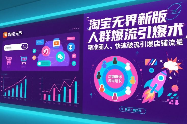 淘宝无界新版人群爆流引爆术，精准圈人，快速破流引爆店铺流量-御文网