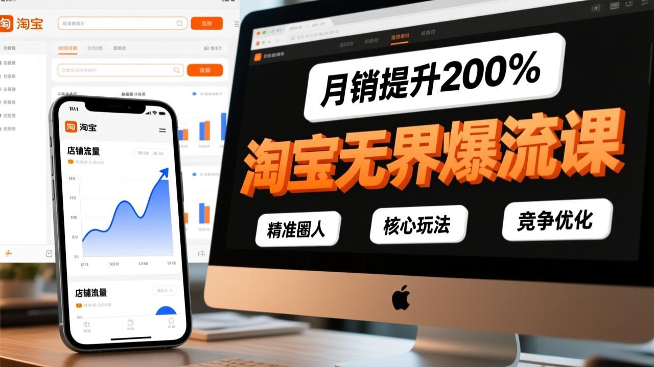 淘宝无界爆流课，精准圈人、核心玩法、竞争优化，快速引爆店铺流量，月销提升200%-御文网