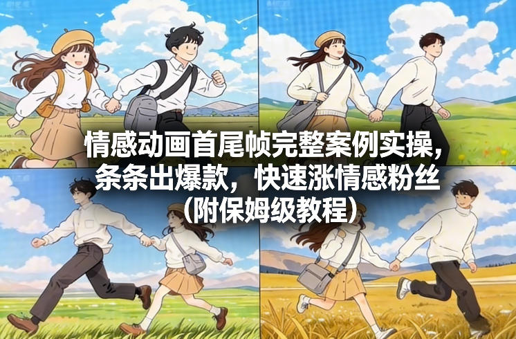 情感动画首尾帧完整案例实操，条条出爆款，快速涨情感粉丝(附保姆级教程)-御文网