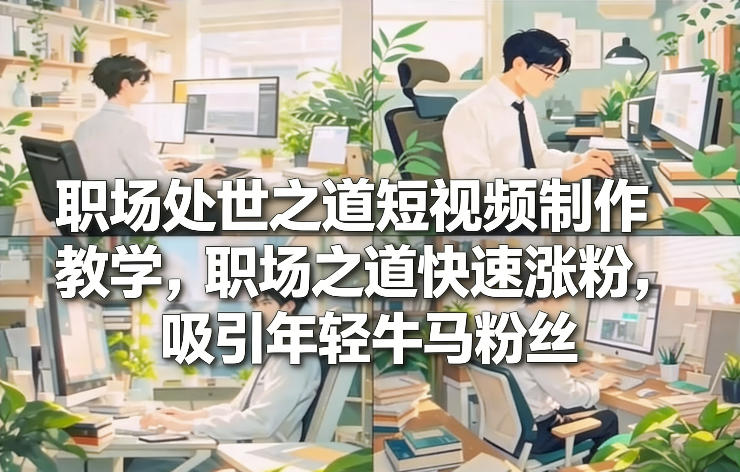 职场处世之道短视频制作教学，职场之道快速涨粉，吸引年轻牛马粉丝-御文网