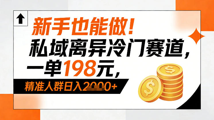 新手也能做！私域离异冷门赛道，一单198，精准人群日入1k+-御文网