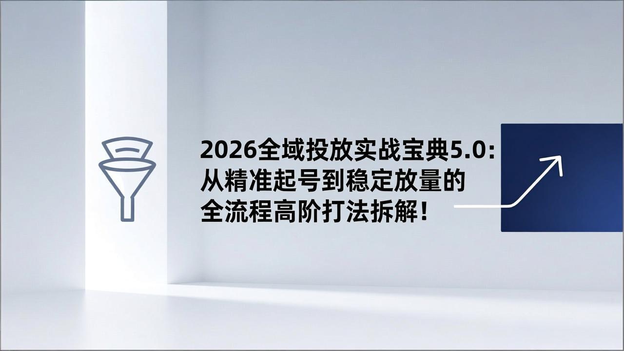2026全域投放实战宝典5.0：从精准起号到稳定放量的全流程高阶打法拆解！-御文网