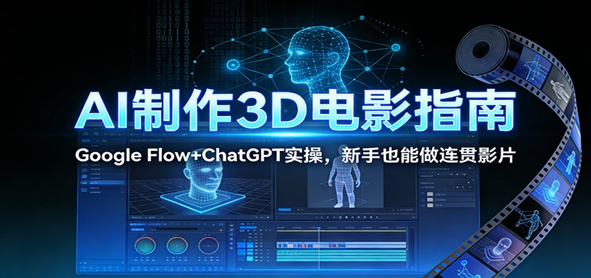 AI制作3D电影指南：Google Flow+ChatGPT实操，新手也能做连贯影片-御文网
