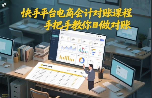 快手平台电商会计对账课程，手把手教你做对账-御文网