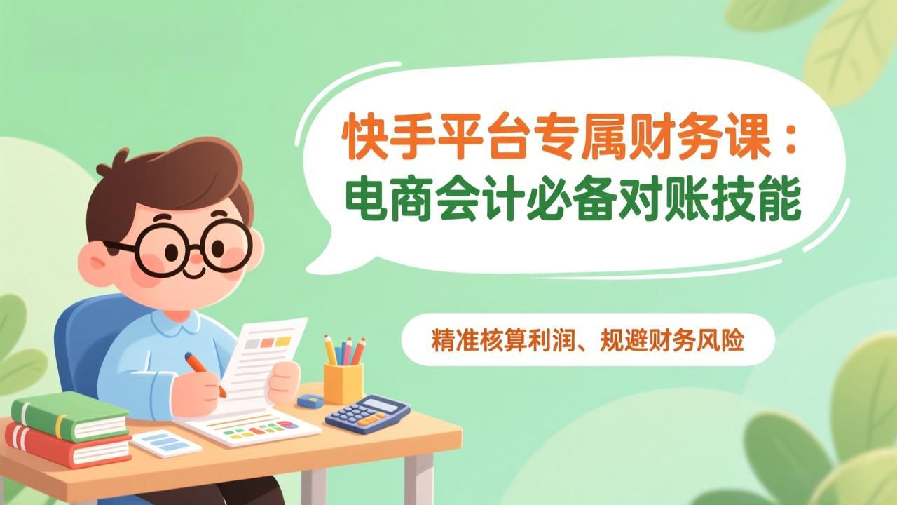 快手平台专属财务课：电商会计必备对账技能，精准核算利润、规避财务风险-御文网