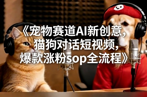 宠物赛道AI新创意，猫狗对话短视频，爆款涨粉sop全流程-御文网