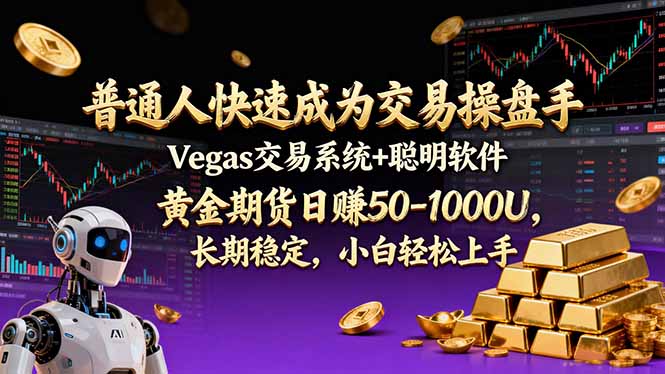 普通人快速成为交易操盘手 Vegas交易系统+聪明软件 ， 黄金期货日赚50-1000U， 长期稳定，小...-御文网