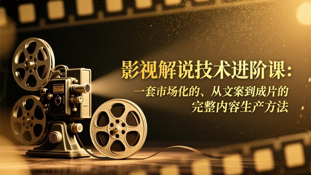 影视解说技术进阶课：一套市场化的、从文案到成片的完整内容生产方法-御文网