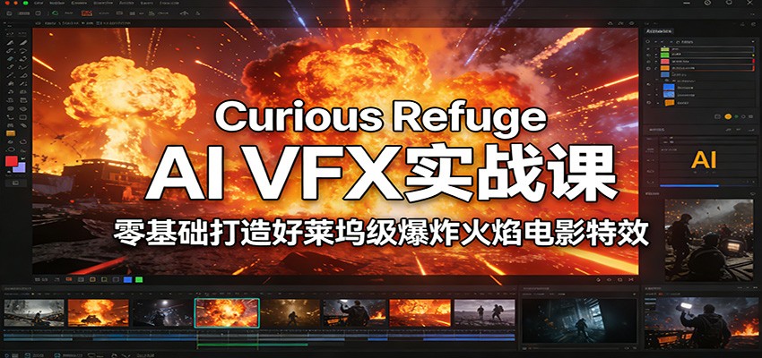 Curious Refuge AI VFX实战课，零基础打造好莱坞级爆炸火焰电影特效-御文网