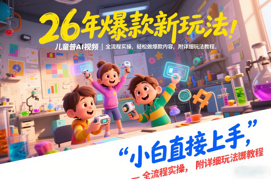 26年爆款新玩法，儿童科普AI视频，全流程实操，轻松做爆款内容，小白直接上手，附详细玩法教程-御文网