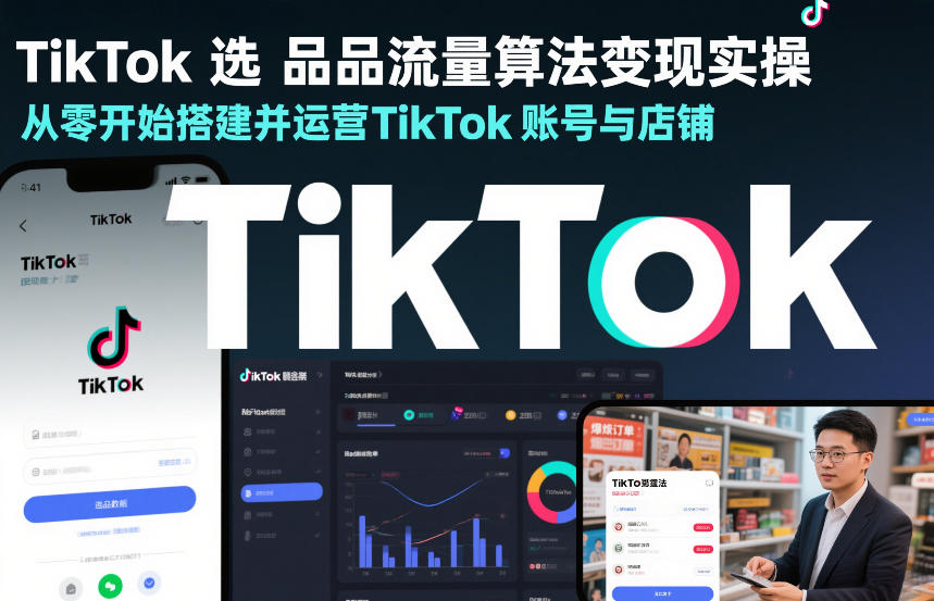 TikTok选品流量算法变现实操，从零开始搭建并运营TikTok账号与店铺-御文网