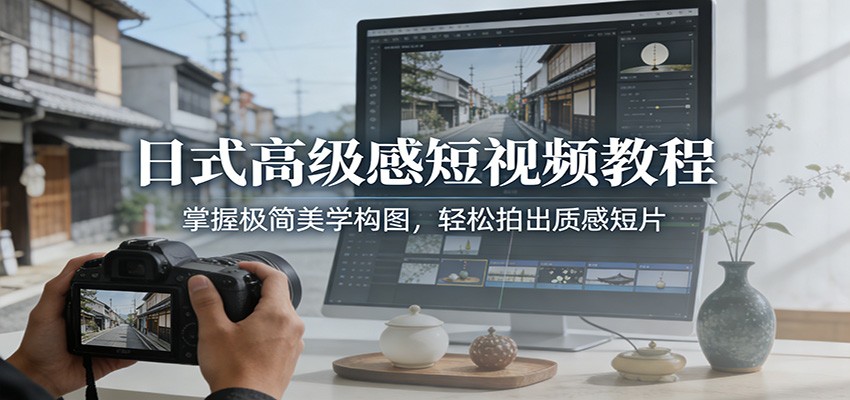 日式高级感短视频教程：掌握极简美学构图，轻松拍出质感短片-御文网