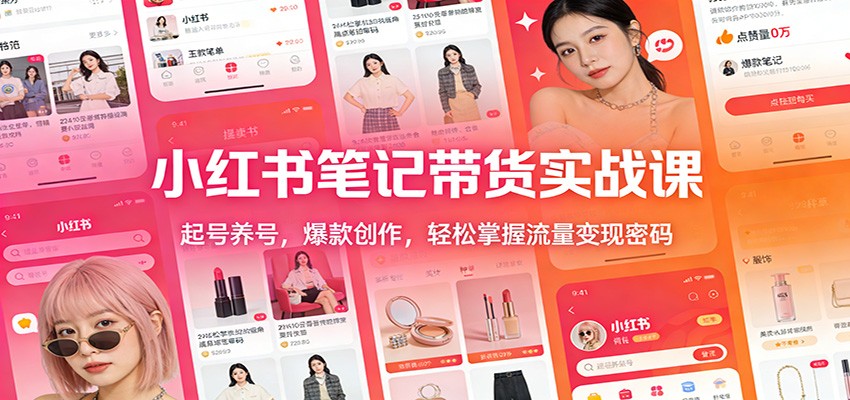 小红书笔记带货实战课：起号养号，爆款创作，轻松掌握流量变现密码-御文网