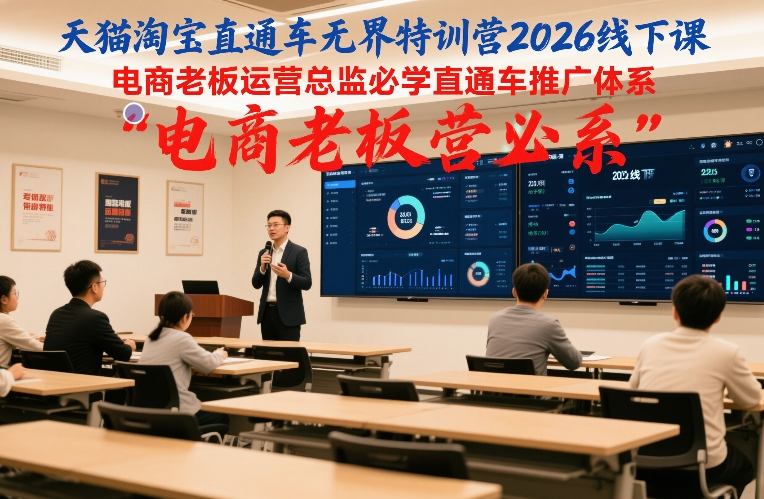 天猫淘宝直通车无界特训营2026线下课，电商老板运营总监必学直通车推广体系-御文网
