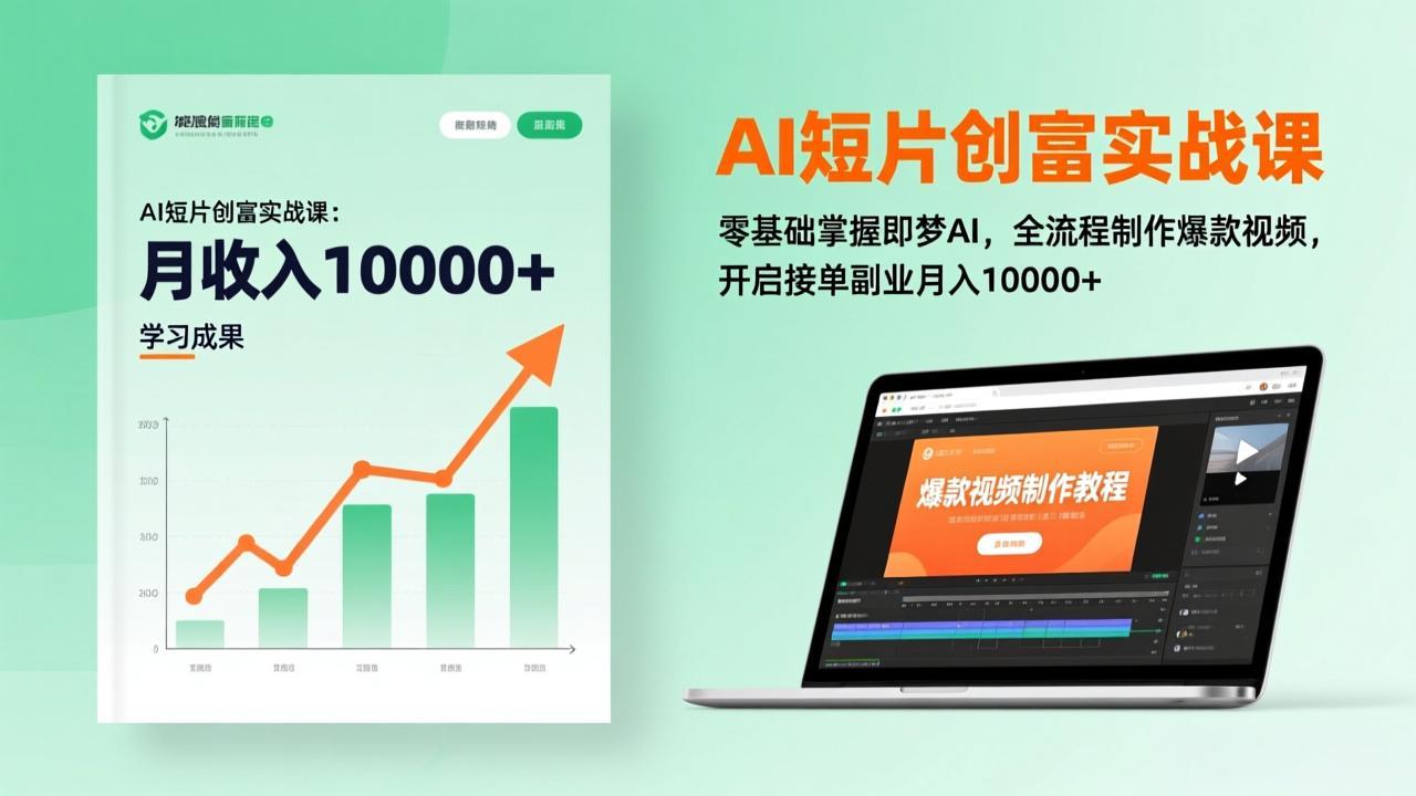 AI短片创富实战课：零基础掌握即梦AI，全流程制作爆款视频，开启接单副业月入10000+(更新-御文网