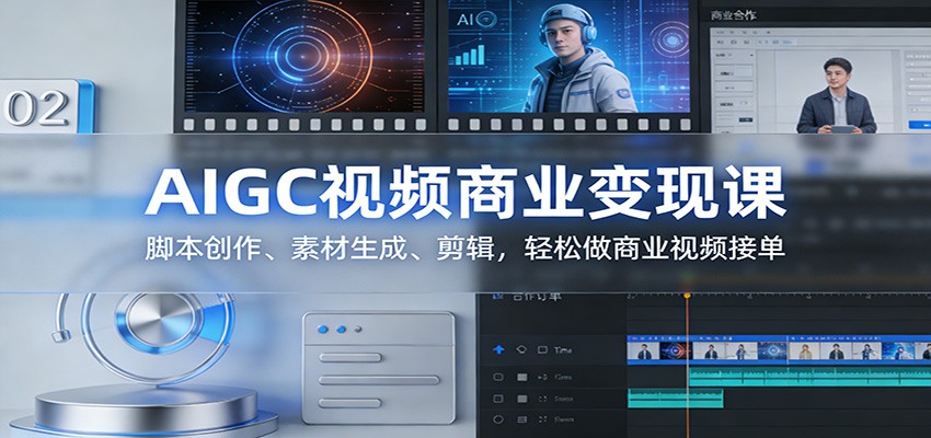 AIGC视频商业变现课：脚本创作、素材生成、剪辑，轻松做商业视频接单-御文网