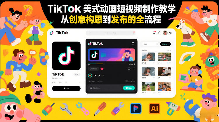 TikTok美式动画短视频制作教学，从创意构思到发布的全流程-御文网