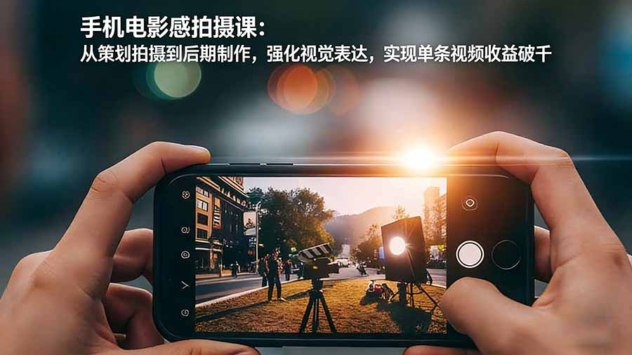 手机电影感拍摄课：从策划拍摄到后期制作，强化视觉表达，实现单条视频收益破千-御文网