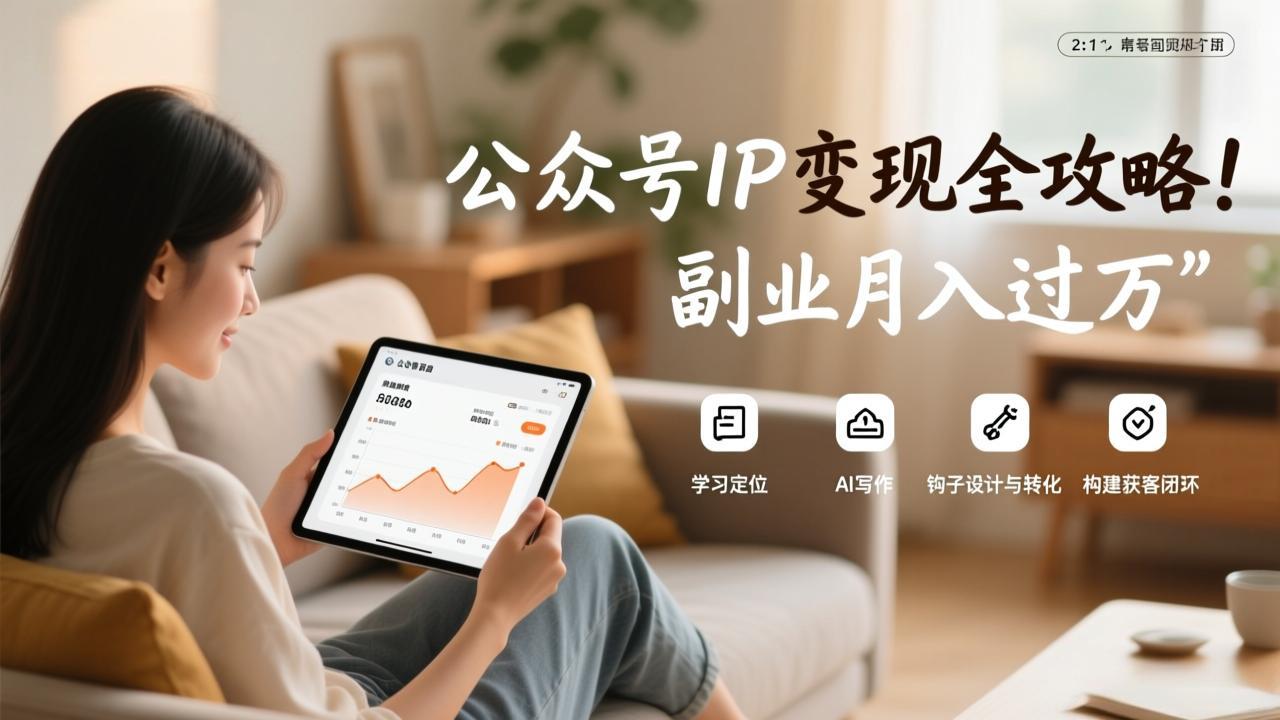 公众号IP变现全攻略，学习定位、AI写作、钩子设计与转化，构建获客闭环，副业月入过万-御文网