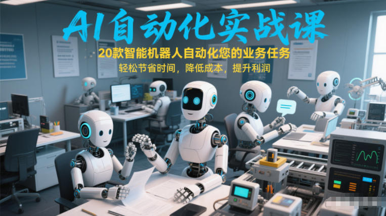 AI自动化实战课：20款智能机器人自动化您的业务任务，轻松节省时间，降低成本，提升利润-御文网