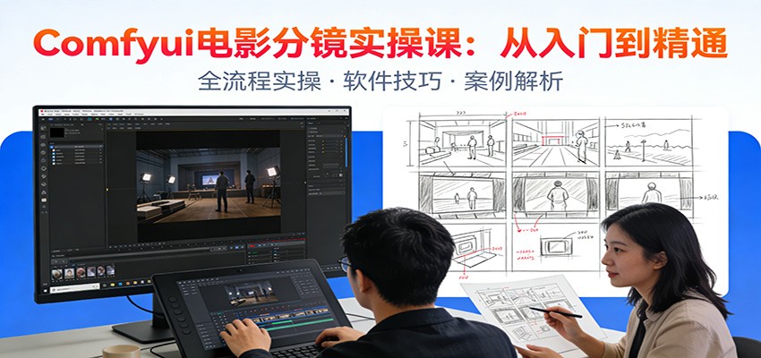 ComfyUI电影分镜实操课：分镜一致性，全流程AI视频制作，零基础也能做专业分镜-御文网