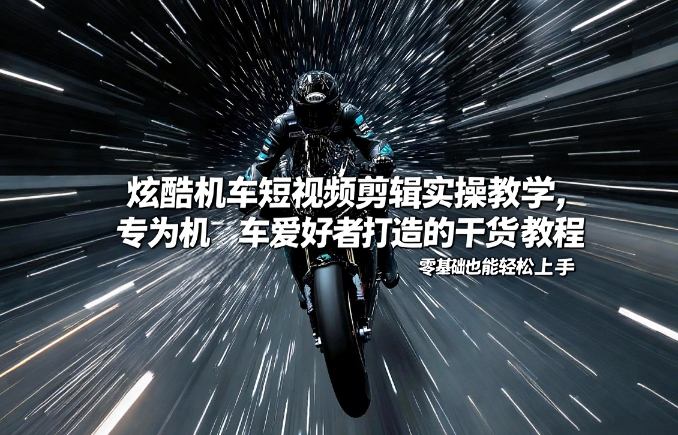 炫酷机车短视频剪辑实操教学，专为机车爱好者打造的干货教程，零基础也能轻松上手-御文网