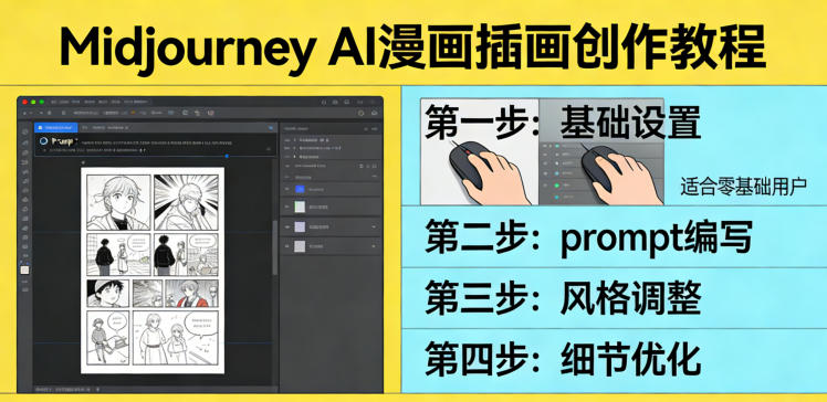 利用Midjourney AI人工智能轻松创作漫画插画教程，零基础创作完整漫画插画-御文网