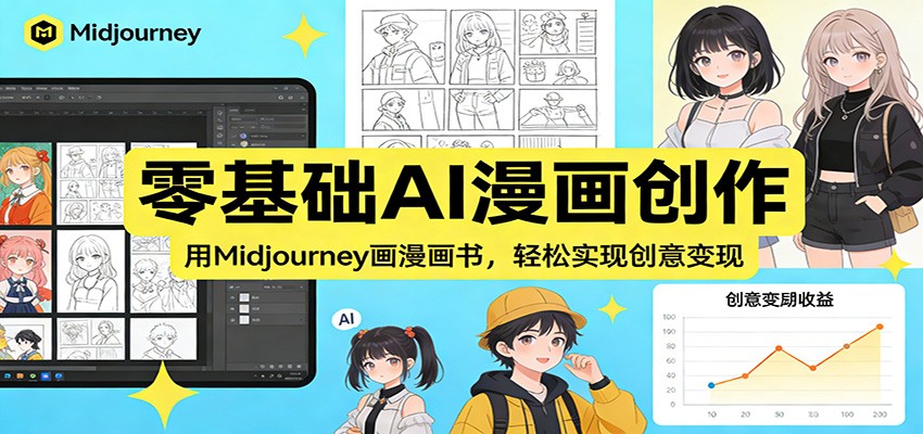 零基础AI漫画创作：用Midjourney画漫画书，轻松实现创意变现-御文网