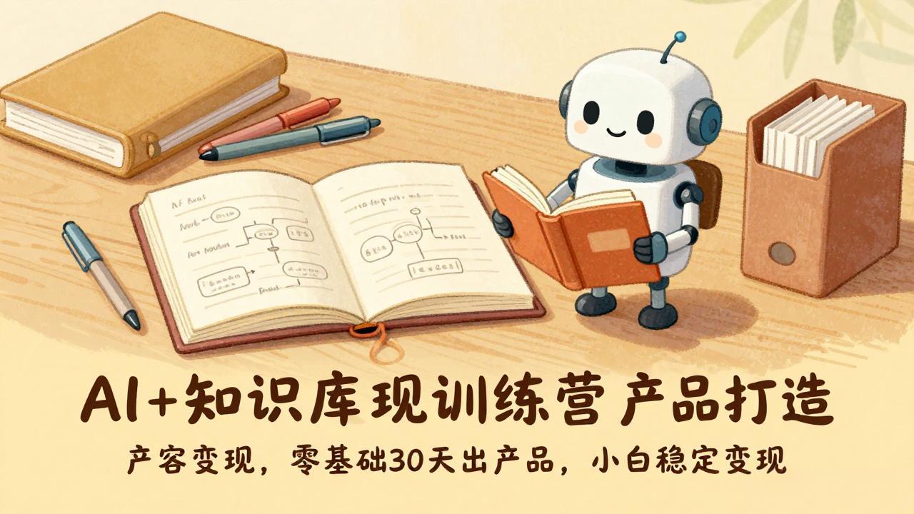 AI+知识库变现训练营，产品打造、内容创作、全平台变现，零基础30天出产品，小白稳定变现-御文网
