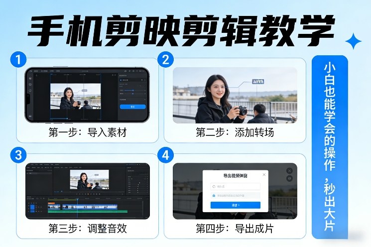 手机剪映剪辑教学，小白也能学会的操作，秒出大片-御文网